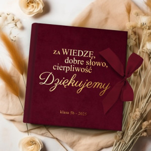 Album na zdjęcia welurowy z nadrukiem dla nauczyciela - Dobre słowo