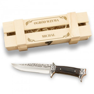 Nóż z grawerem w skrzynce dla ogrodnika - Ogród wzywa