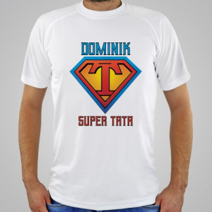 Koszulka męska biała z nadrukiem dla taty Rozmiar S - SUPERTATA