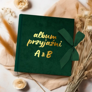 Album na zdjęcia welurowy z nadrukiem dla przyjaciół - Historia przyjaźni