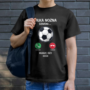 Koszulka czarna z nadrukiem dla piłkarza Rozmiar XS - Gol na horyzoncie