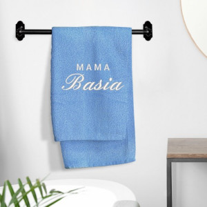 Ręcznik kąpielowy (70 x 140 cm) z haftem niebieski dla mamy - Oaza spokoju