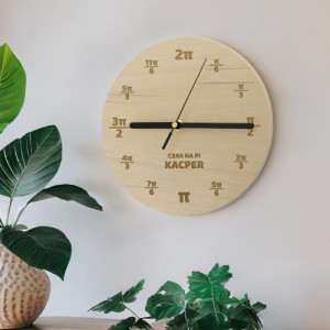Zegar ścienny z grawerem dla matematyka - Pi-ękny czas