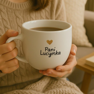 Kubek litrowy XXL z imieniem dla nauczycielki - Płynna mądrość