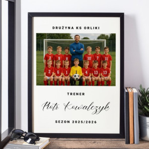 Plakat ze zdjęciem w ramce (30x40 cm) dla trenera - Najlepsza drużyna