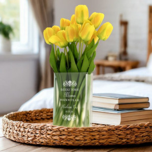 Wazon na kwiaty z nadrukiem dla mamy - Rozkwitłam