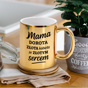 Kubek z nadrukiem złoty dla mamy - Złote serce