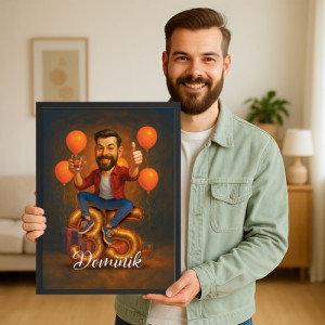Plakat karykatura ze zdjęcia (30x40 cm) na urodziny dla niego - Zgrywus