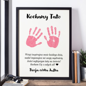 Plakat w ramce (30x40 cm) na Dzień Ojca - Odcisk miłości