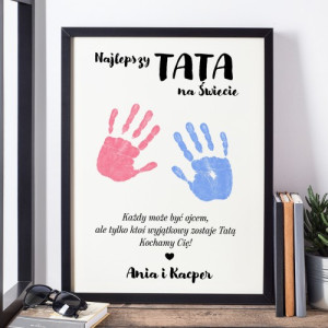 Plakat w ramce (30x40 cm) dla taty - Kochamy Cię