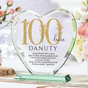 Statuetka szklana z nadrukiem na 100 urodziny - Pogoda ducha