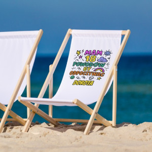 Leżak plażowy z nadrukiem na 18 urodziny dla niej - 18 razy TAK
