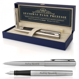 Pióro wieczne Waterman i długopis z grawerem dla prezesa - Sukces
