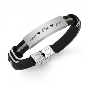 Bransoletka męska z grawerem dla taty - Pociechy życia