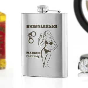 Piersiówka z grawerem na wieczór kawalerski - Łyk wolności