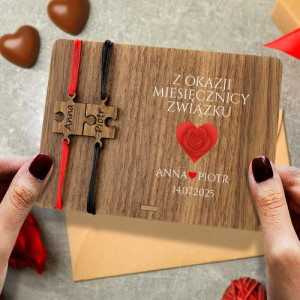 Bransoletki na sznurku dla pary na miesięcznicę związku - Splot uczuć