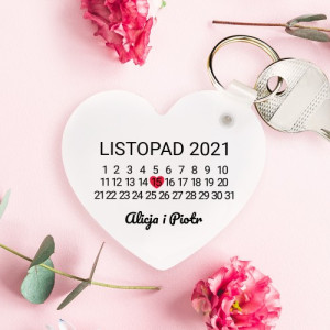Brelok do kluczy kalendarz z nadrukiem dla zakochanych - Nasz dzień
