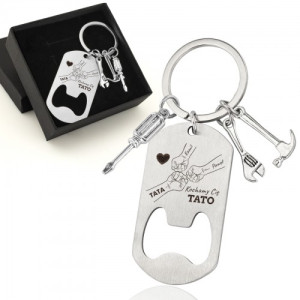 Brelok do kluczy z otwieraczem do piwa z grawerem dla taty - Ręce na pokład