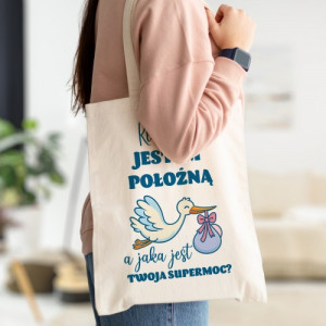 Torba z nadrukiem dla położnej - Supermoce