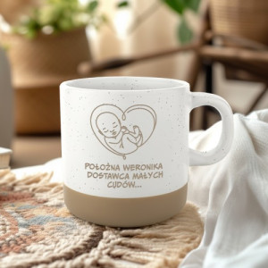 Kubek ceramiczny z grawerem dla położnej - Położna z misją