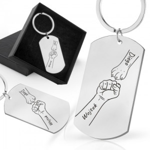 Brelok do kluczy nieśmiertelnik z grawerem dla miłośnika psów - Daj łapę!