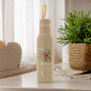 Bidon na wodę Dafi z nadrukiem dla rowerzystki - Niezła szprycha