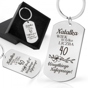 Brelok do kluczy z grawerem na 40 urodziny dla kobiety - Wieczna młodość