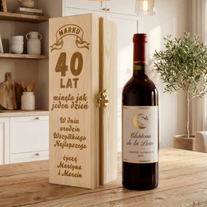 Skrzynka na wino z grawerem na 40 urodziny - Jak jeden dzień