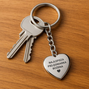 Brelok do kluczy z grawerem dla pielęgniarki - Serce opieki