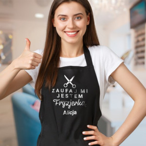 Fartuch fryzjerski z nadrukiem dla niej - Salonowy styl