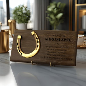 Podkowa na szczęście w biznesie z grawerem dla szefa - Amulet Bossa