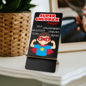 Stojak na telefon z nadrukiem na dzień chłopaka - Super chłopak