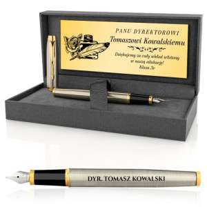 Pióro Parker IM Brushed GT z grawerem dla dyrektora - Klasyk Dyrektora