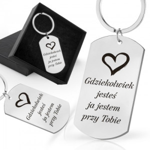 Nieśmiertelnik brelok z grawerem dla faceta - Zawsze blisko