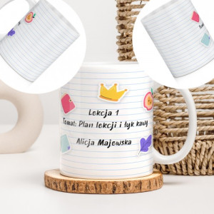 Kubek z nadrukiem dla nauczycielki - Temat kawa