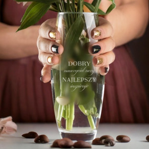 Wazon dekoracyjny z grawerem dla nauczyciela - Kwiat wiedzy