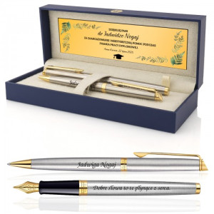 Długopis i pióro Waterman z grawerem dla promotora - Kolekcja Eksperta
