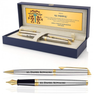 Długopis i pióro Waterman z grawerem dla księdza - Kapłańska elegancja
