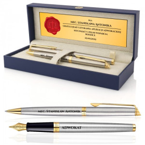 Długopis i pióro Waterman z grawerem dla adwokata - Klasyka paragrafu