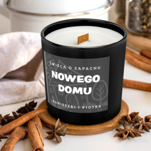 Świeca zapachowa z drewnianym knotem na parapetówkę - Domowy płomień