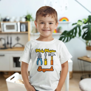 Koszulka z nadrukiem dla dziecka na 3-4 lata (r.110-122) - Mały majster