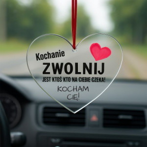 Zawieszka do samochodu z nadrukiem - Amulet bezpieczeństwa