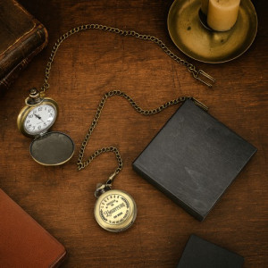 Zegarek kieszonkowy na łańcuszku z grawerem dla emeryta - Kieszonkowy spokój