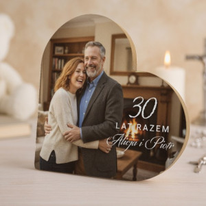 Obrazek serce ze zdjęciem na 30 rocznicę ślubu - Trzy dekady