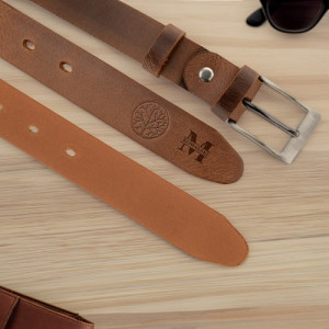 Pasek męski do spodni skórzany Betlewski z grawerem - Męska klasa