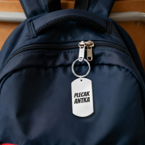 Brelok do plecaka z grawerem imienia dla ucznia - Identyfikator