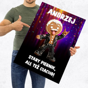 Kartka imieninowa XXL z życzeniami dla Andrzeja - Stary piernik