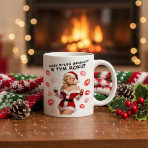 Kubek z nadrukiem na mikołajki dla faceta - Grzeczny rok