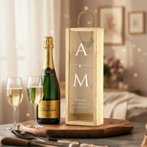 Skrzynka na szampana z nadrukiem na ślub - Ślubny toast