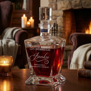 Karafka do whisky szklana z grawerem - Przyjacielu